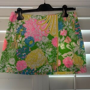 Lilly Pulitzer Neon Floral Mini Skirt in Green, Pink and Yellow